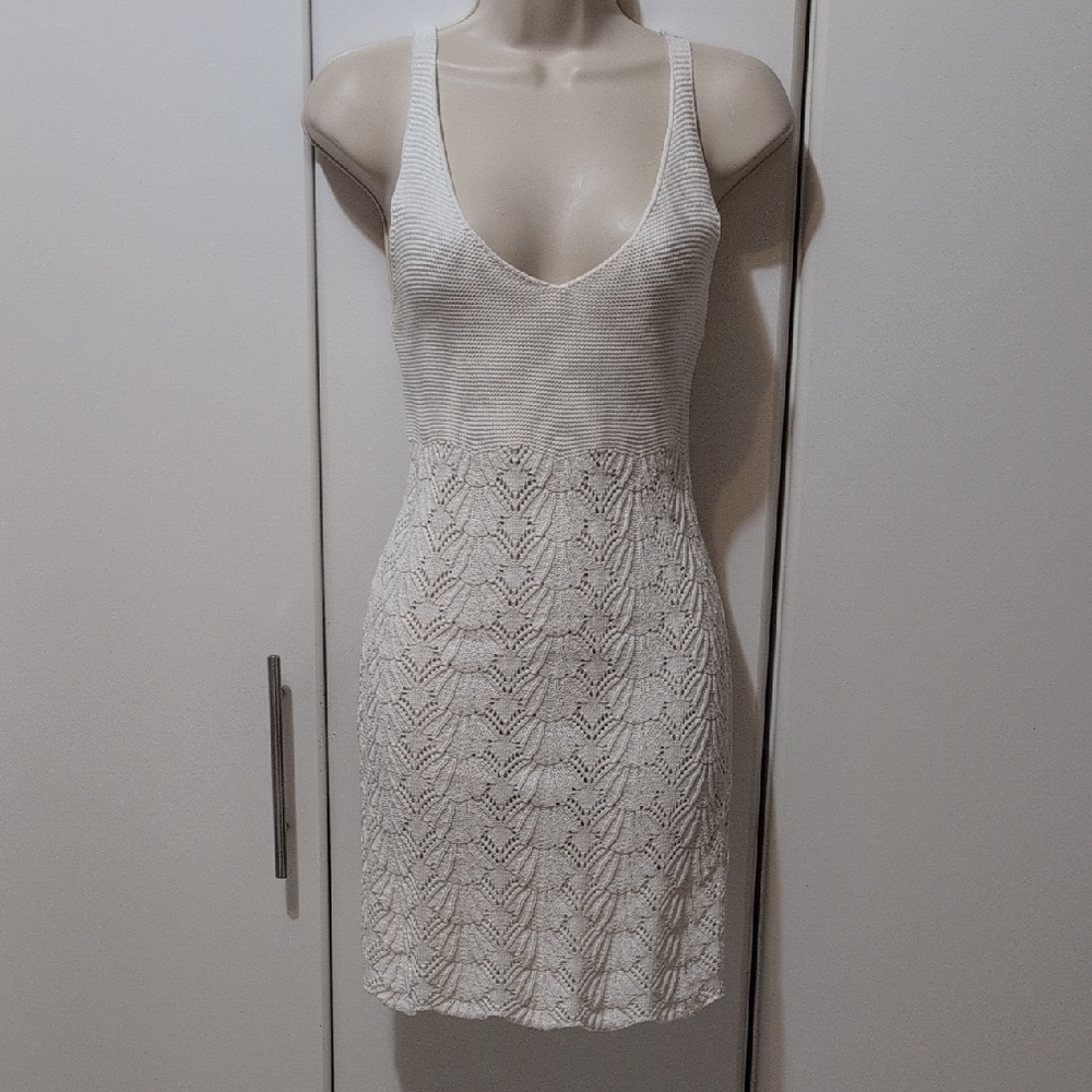 Forever 21 White/Cream Knit Mini Dress